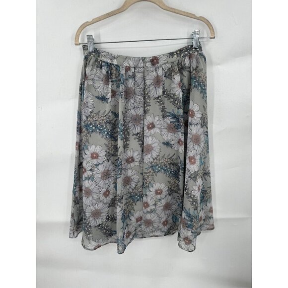 ASTR Nordstrom Floral Midi Skirt Women Medium Lined Spring Summer Beach - Picture 2 of 8